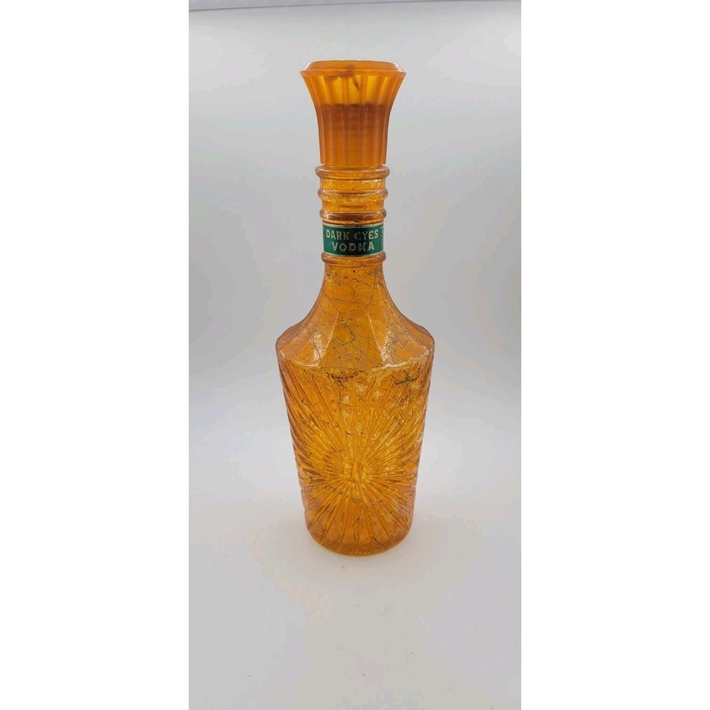 Rare-1974 "Yellow Sunburst Crystal" Dark Eyes Vodka / Jim Beam Decanter‎